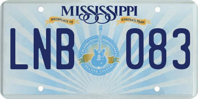MS license plate LNB083