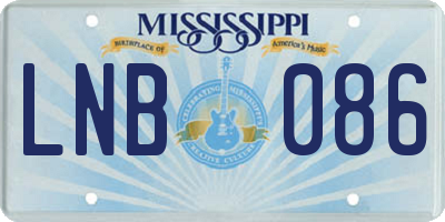 MS license plate LNB086