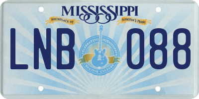 MS license plate LNB088