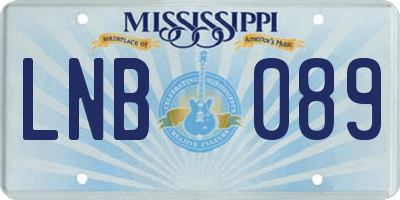 MS license plate LNB089