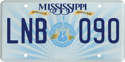 MS license plate LNB090