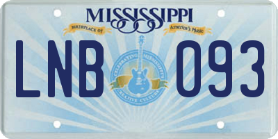 MS license plate LNB093