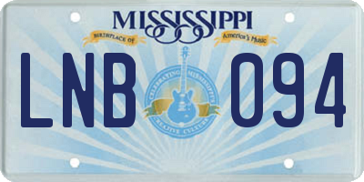 MS license plate LNB094