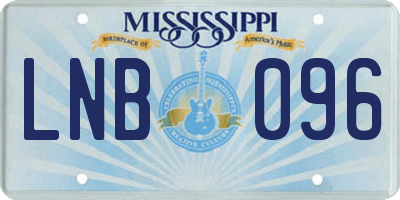 MS license plate LNB096