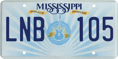 MS license plate LNB105