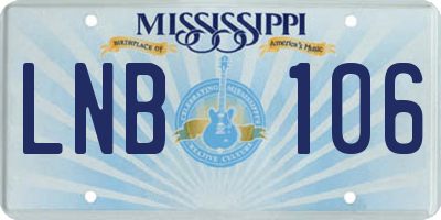 MS license plate LNB106