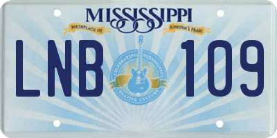 MS license plate LNB109