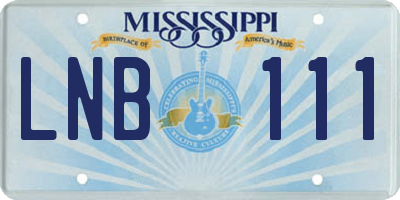 MS license plate LNB111