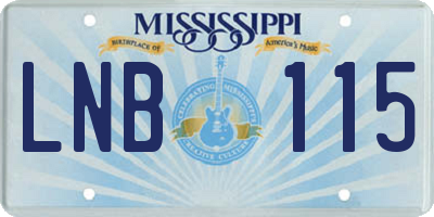 MS license plate LNB115