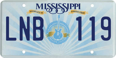 MS license plate LNB119