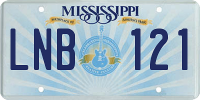 MS license plate LNB121