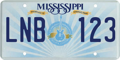 MS license plate LNB123