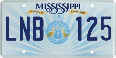MS license plate LNB125