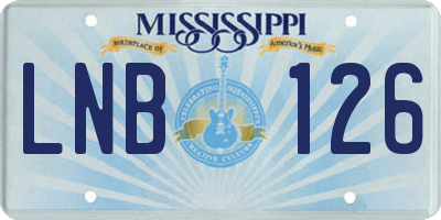 MS license plate LNB126