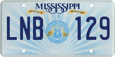 MS license plate LNB129