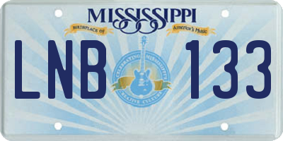 MS license plate LNB133