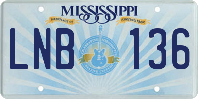 MS license plate LNB136