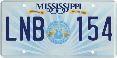 MS license plate LNB154