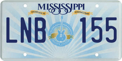 MS license plate LNB155