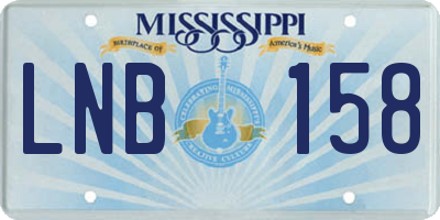MS license plate LNB158