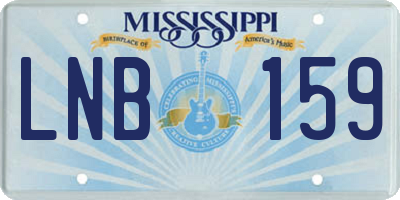 MS license plate LNB159