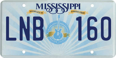 MS license plate LNB160