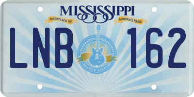 MS license plate LNB162