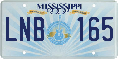 MS license plate LNB165