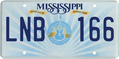 MS license plate LNB166