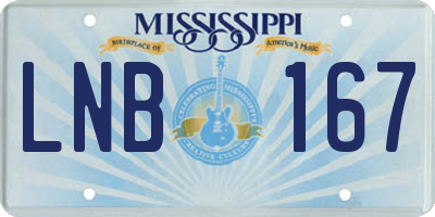 MS license plate LNB167