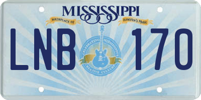 MS license plate LNB170