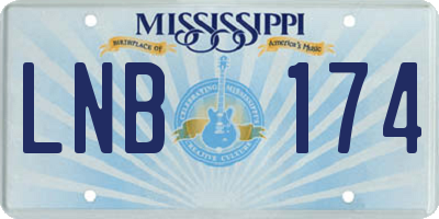 MS license plate LNB174