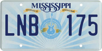 MS license plate LNB175
