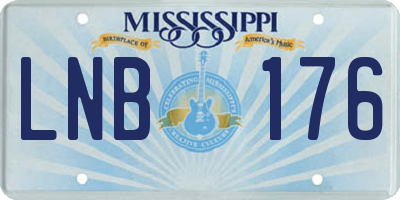 MS license plate LNB176