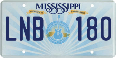 MS license plate LNB180