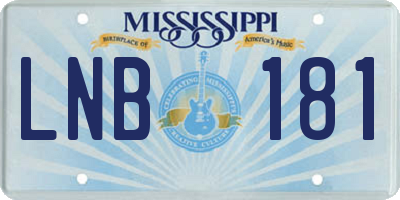 MS license plate LNB181