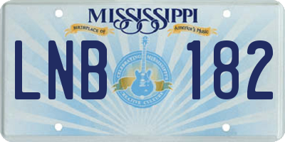 MS license plate LNB182