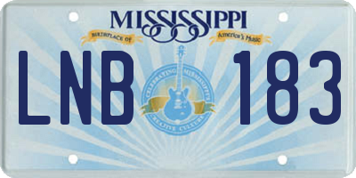MS license plate LNB183
