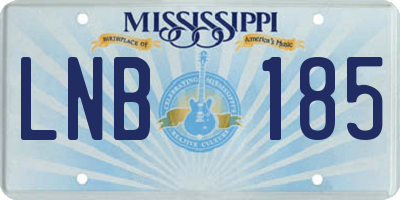 MS license plate LNB185