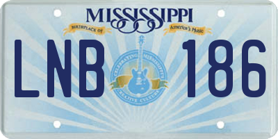 MS license plate LNB186