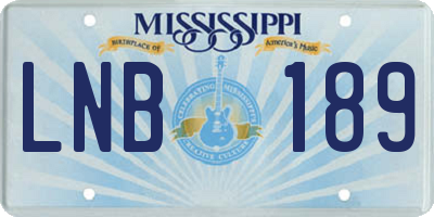 MS license plate LNB189