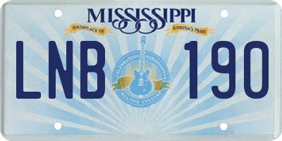 MS license plate LNB190