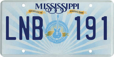 MS license plate LNB191