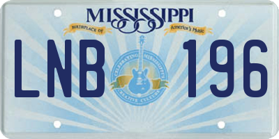 MS license plate LNB196