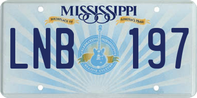 MS license plate LNB197
