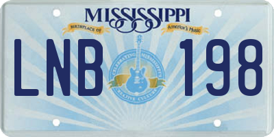 MS license plate LNB198