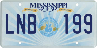 MS license plate LNB199