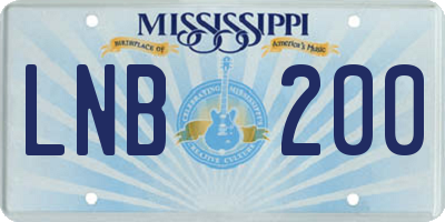 MS license plate LNB200