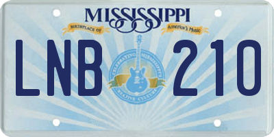 MS license plate LNB210