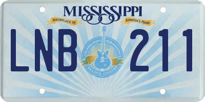 MS license plate LNB211